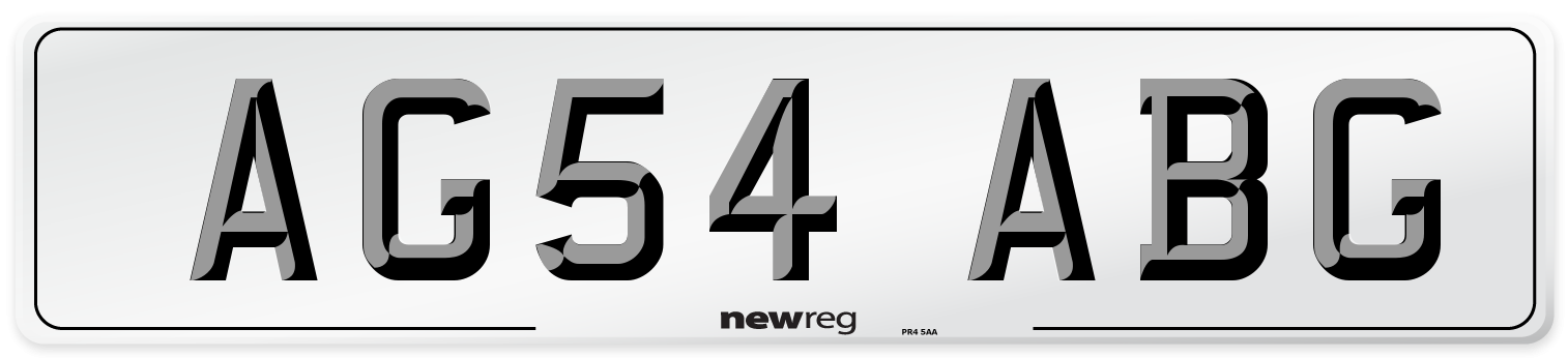 AG54 ABG Number Plate from New Reg